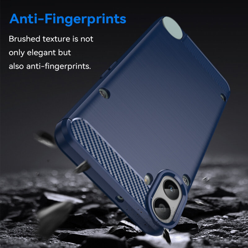 Husa Nothing CMF Phone 1 Techsuit Carbon Silicone, albastru