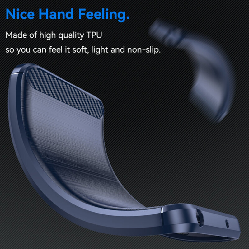 Husa Nothing CMF Phone 1 Techsuit Carbon Silicone, albastru