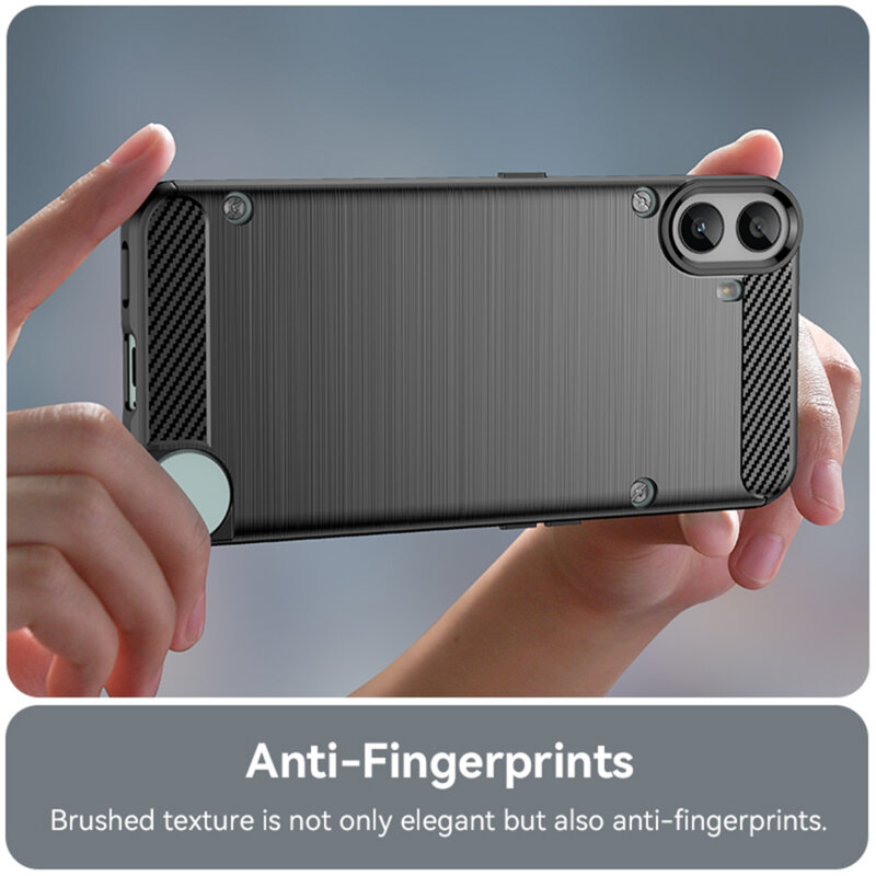 Husa Nothing CMF Phone 1 Techsuit Carbon Silicone, negru