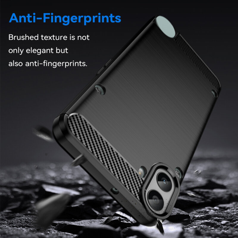Husa Nothing CMF Phone 1 Techsuit Carbon Silicone, negru