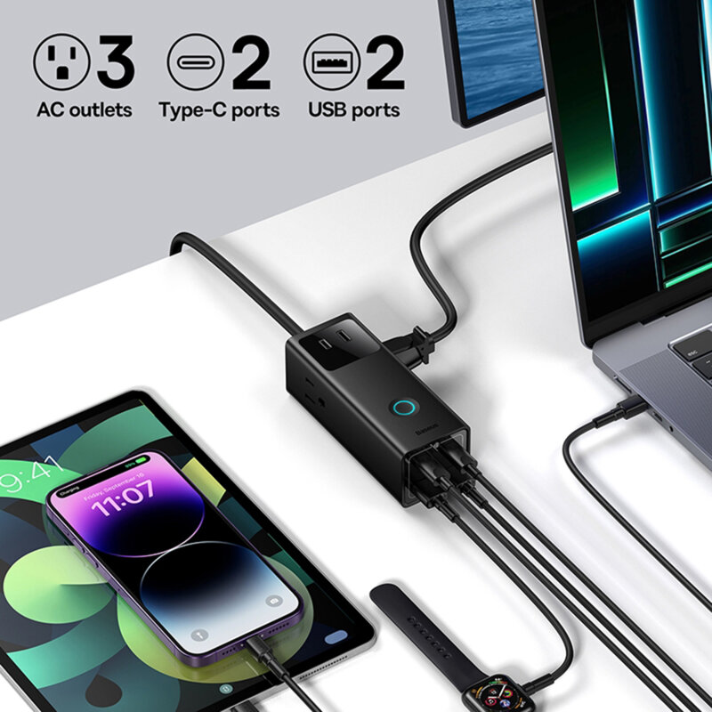 Incarcator US 65W, cablu de alimentare 100W Baseus PSLA020101