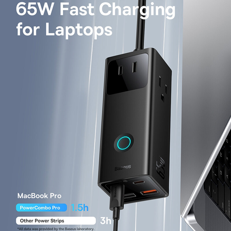 Incarcator US 65W, cablu de alimentare 100W Baseus PSLA020101