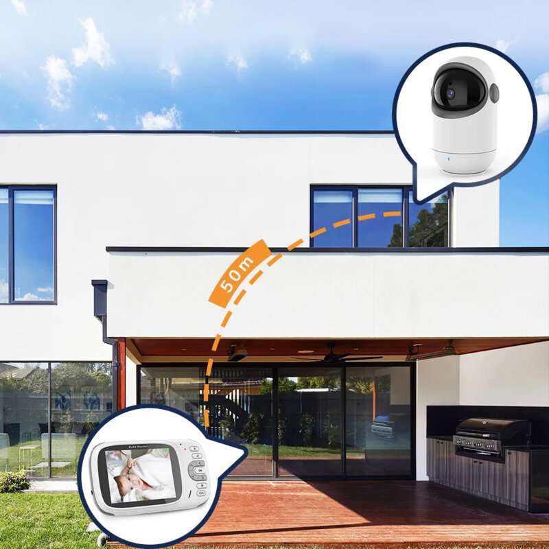 Monitor bebelus pentru supraveghere copii Techsuit, VB802, alb