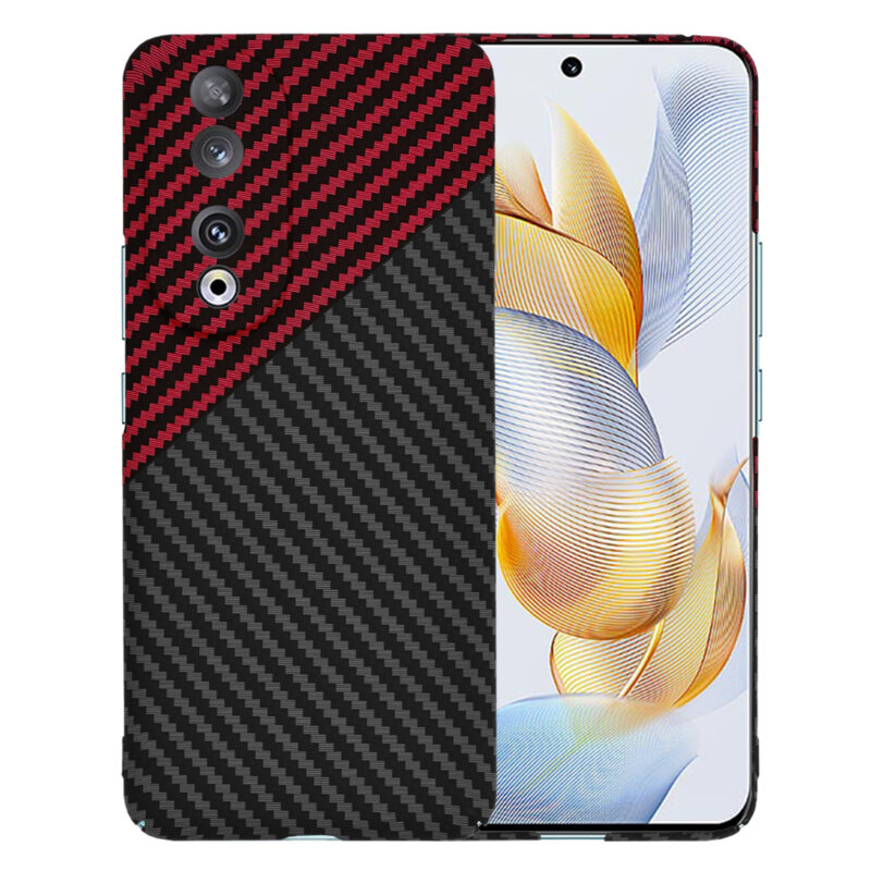 Husa Honor 90 Techsuit Carbonite FiberShell, rosu inchis