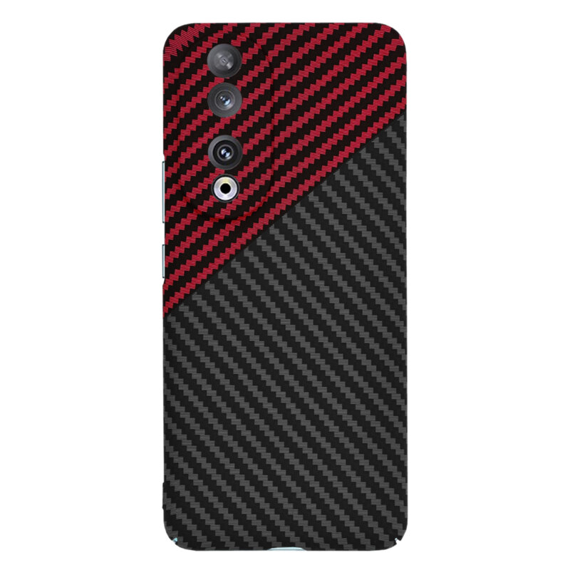 Husa Honor 90 Techsuit Carbonite FiberShell, rosu inchis