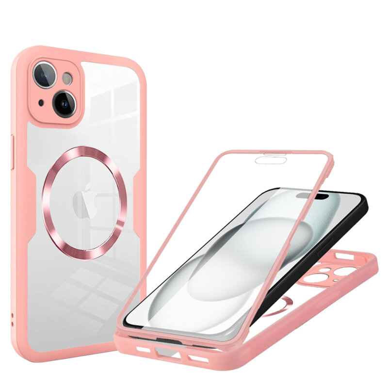 Husa 360° iPhone 15 Techsuit ColorVerse MagSafe, roz