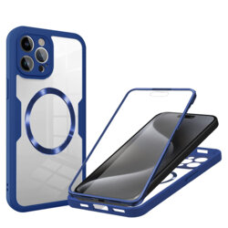 Husa 360° iPhone 15 Pro Max Techsuit ColorVerse MagSafe, albastru