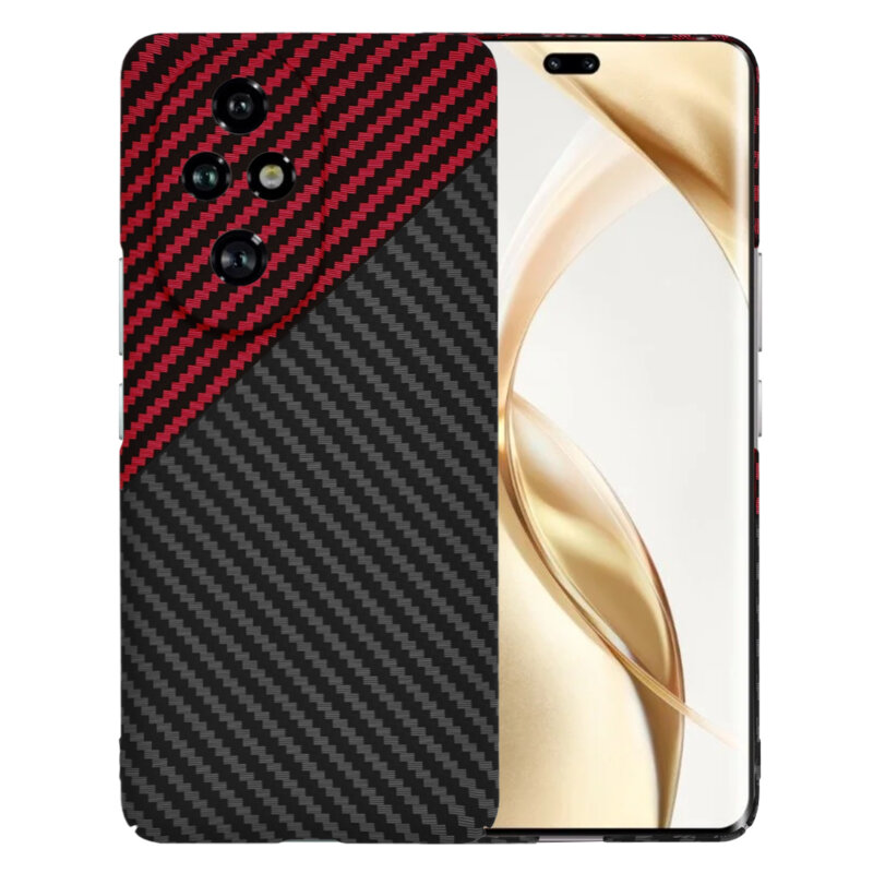 Husa Honor 200 Pro Techsuit Carbonite FiberShell, rosu inchis