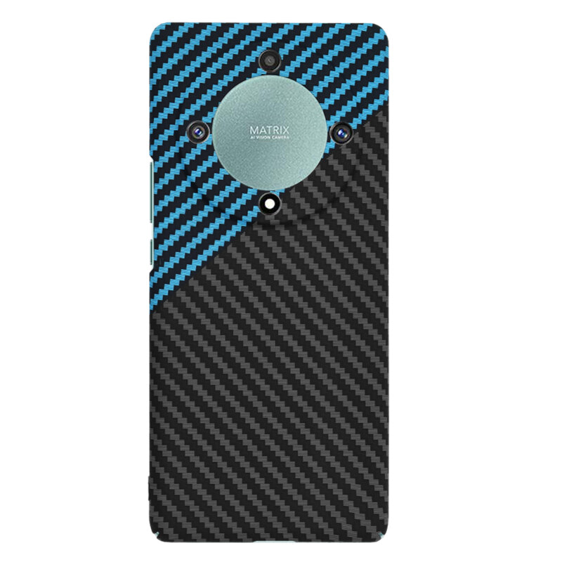 Husa Honor Magic5 Lite Techsuit Carbonite FiberShell, bleu
