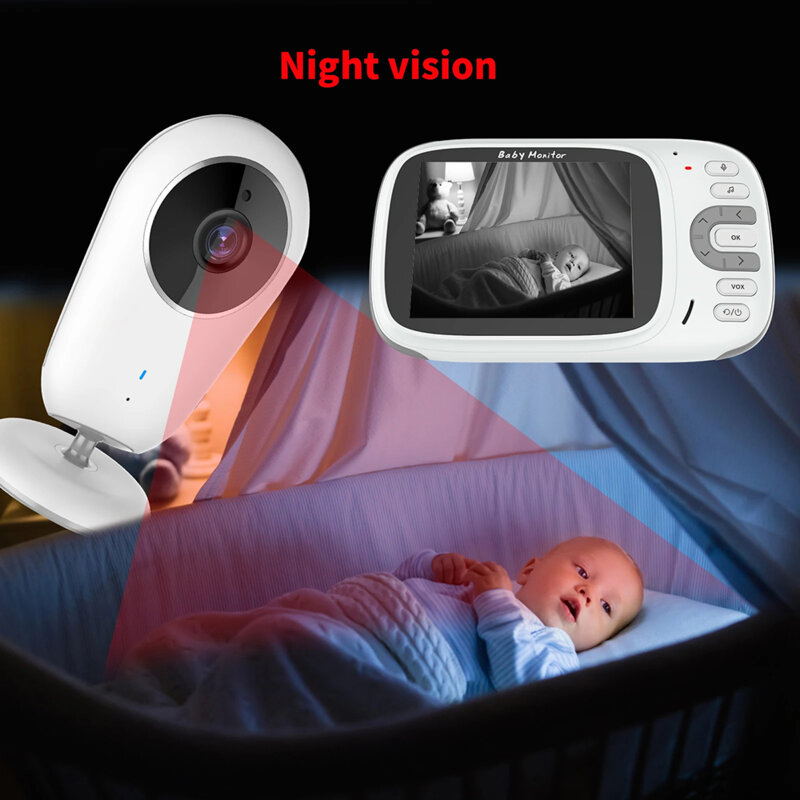 Baby monitor pentru supraveghere bebe Techsuit, VB609, alb