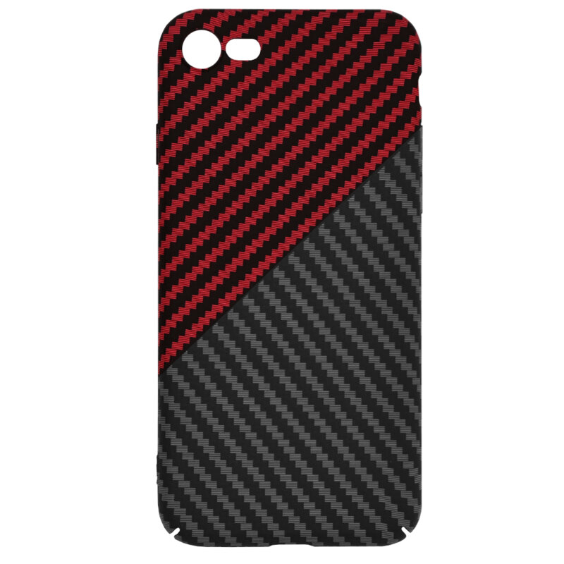 Husa iPhone 7 Techsuit Carbonite FiberShell, rosu inchis