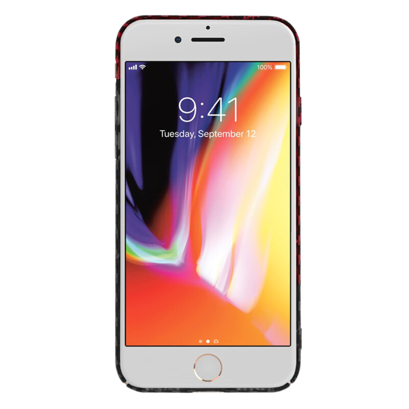 Husa iPhone 8 Techsuit Carbonite FiberShell, rosu inchis