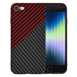 Husa iPhone SE 3, SE 2022 Techsuit Carbonite FiberShell, rosu inchis