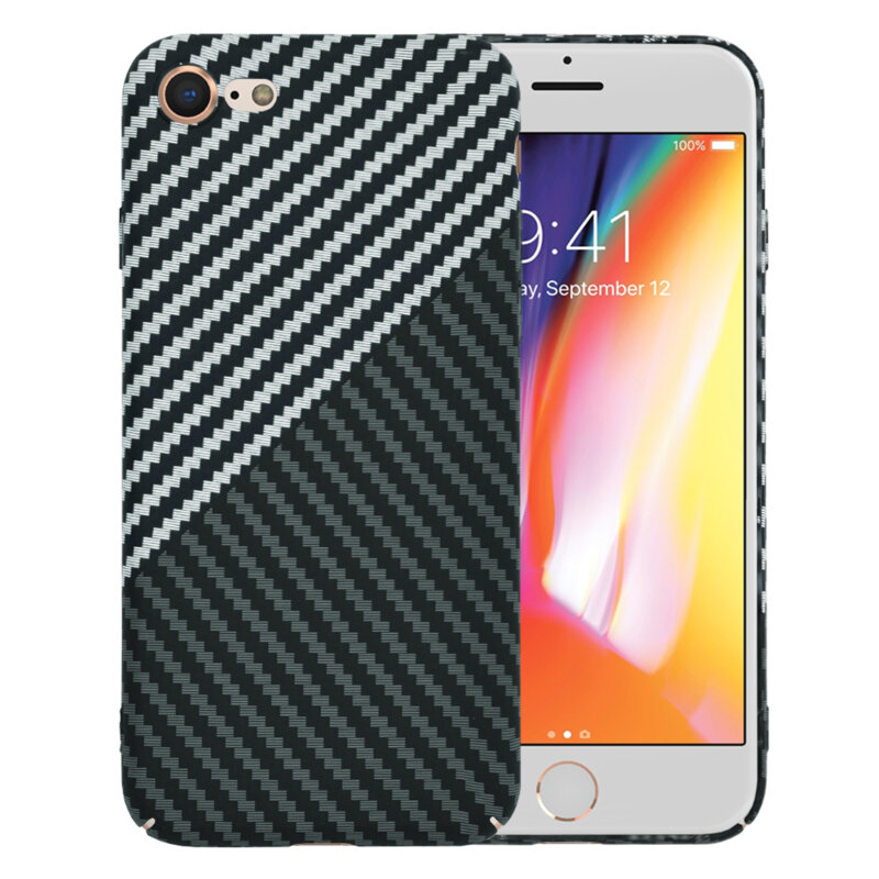 Husa iPhone 8 Techsuit Carbonite FiberShell, gri