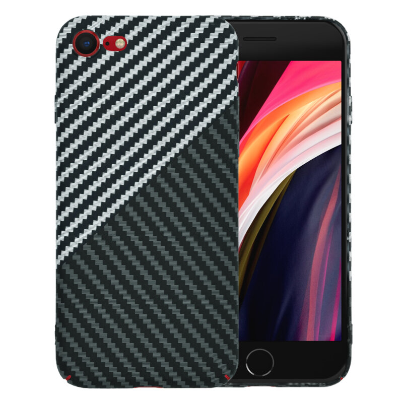 Husa iPhone SE 2, SE 2020 Techsuit Carbonite FiberShell, gri