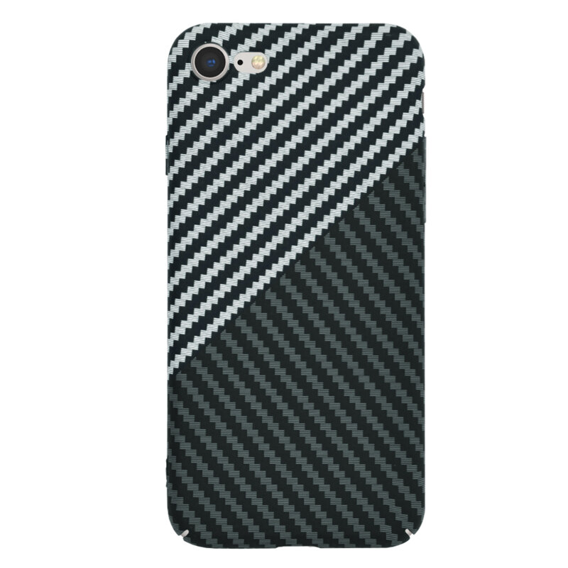 Husa iPhone SE 3, SE 2022 Techsuit Carbonite FiberShell, gri
