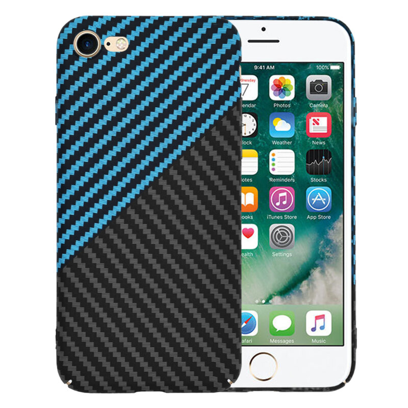 Husa iPhone 7 Techsuit Carbonite FiberShell, bleu