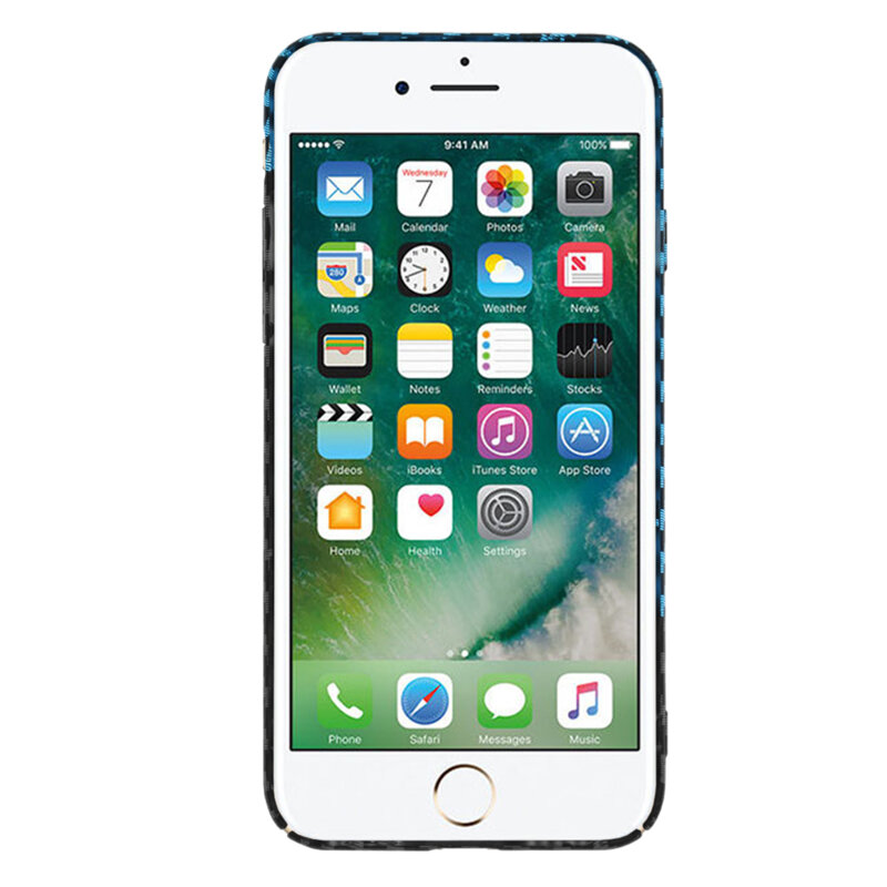 Husa iPhone 7 Techsuit Carbonite FiberShell, bleu