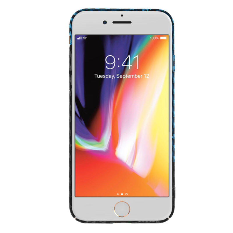 Husa iPhone 8 Techsuit Carbonite FiberShell, bleu
