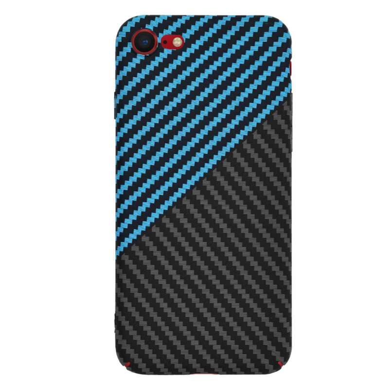 Husa iPhone SE 2, SE 2020 Techsuit Carbonite FiberShell, bleu