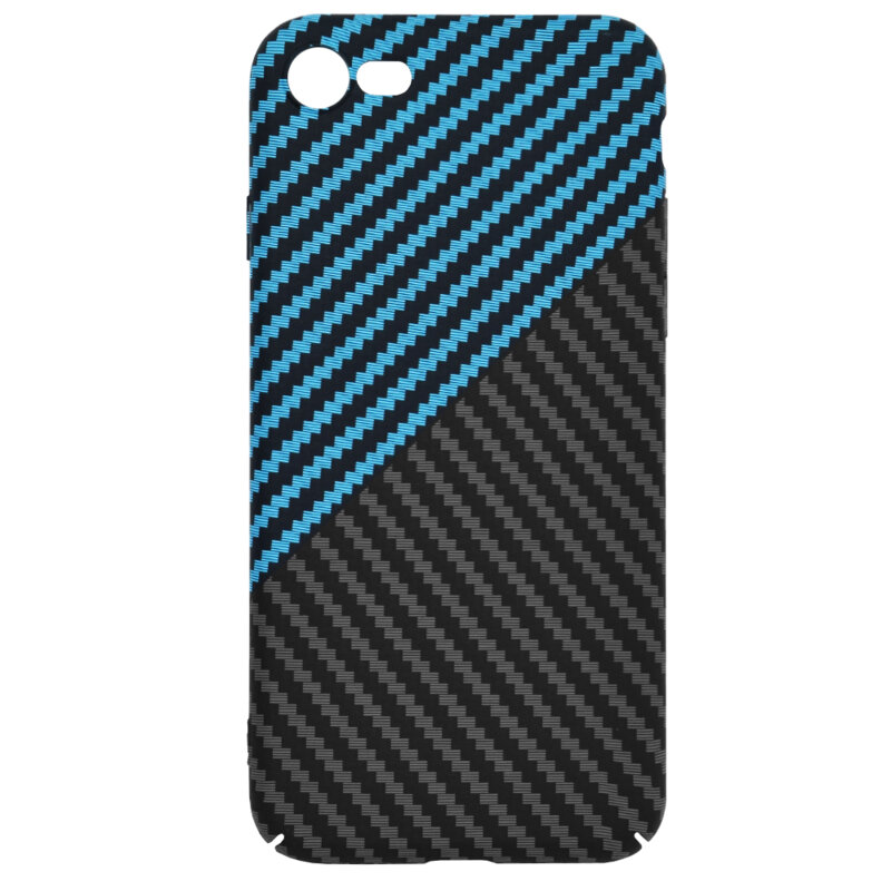 Husa iPhone SE 2, SE 2020 Techsuit Carbonite FiberShell, bleu
