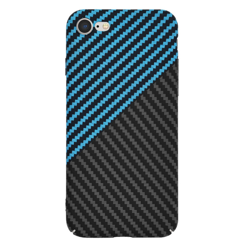 Husa iPhone SE 3, SE 2022 Techsuit Carbonite FiberShell, bleu
