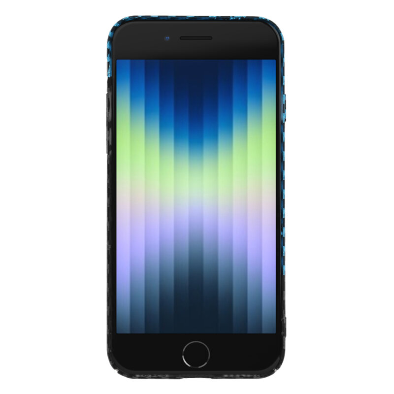Husa iPhone SE 3, SE 2022 Techsuit Carbonite FiberShell, bleu