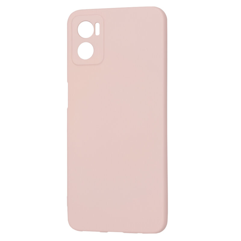 Husa silicon Motorola Moto E22 Techsuit SoftFlex, roz pudra