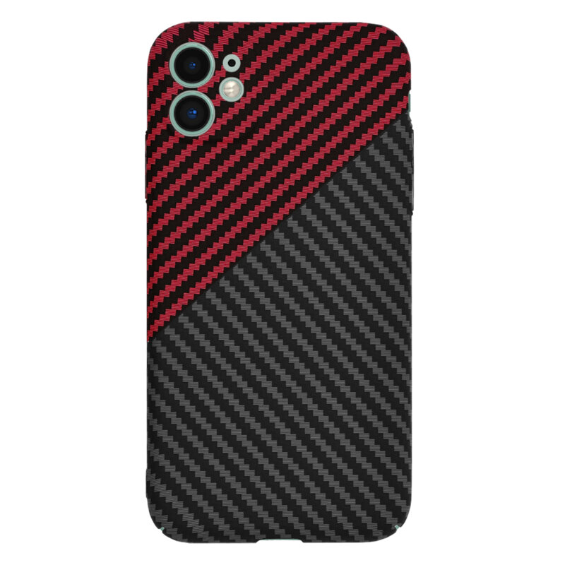 Husa iPhone 11 Techsuit Carbonite FiberShell, rosu inchis