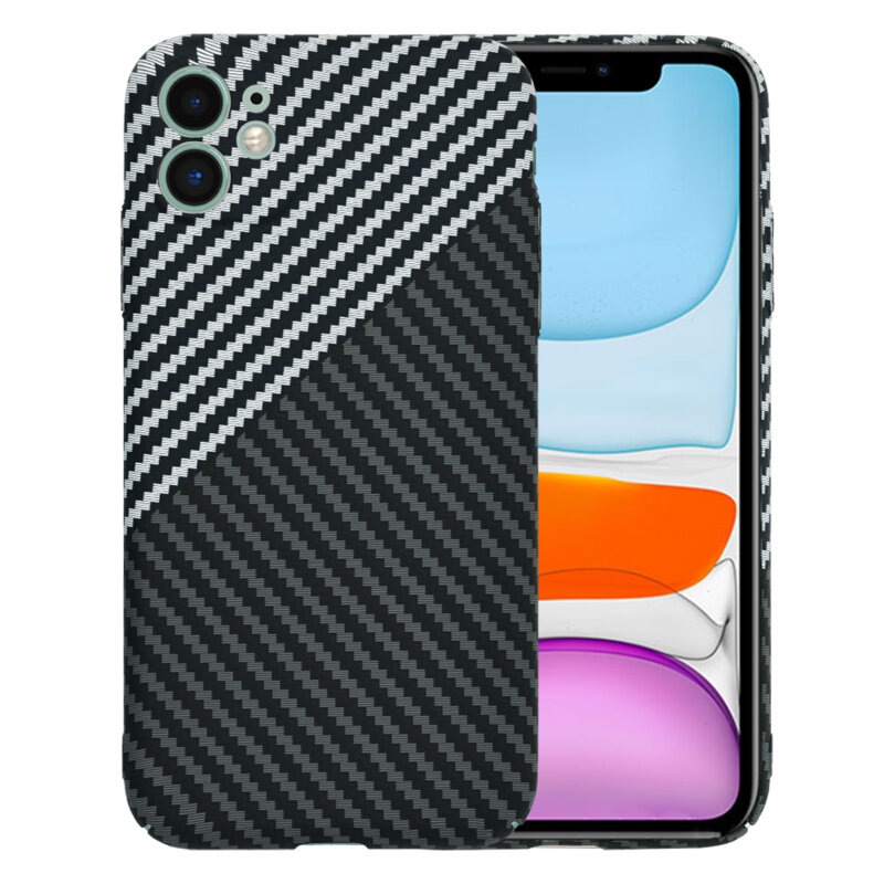 Husa iPhone 11 Techsuit Carbonite FiberShell, gri