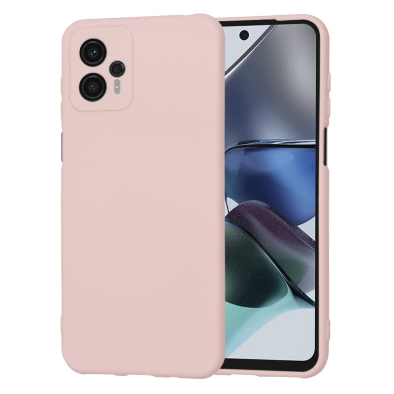 Husa silicon Motorola Moto G23 Techsuit SoftFlex, roz pudra