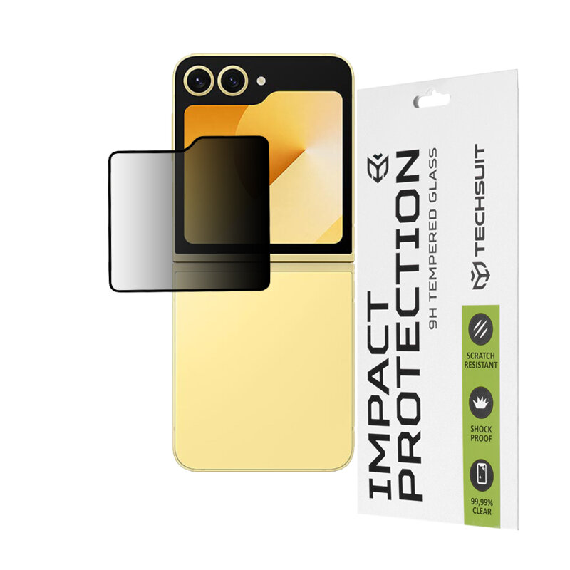 Folie sticla Samsung Galaxy Z Flip6 Techsuit 111D Privacy Full Glue, [Outside Screen]