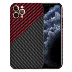 Husa iPhone 11 Pro Techsuit Carbonite FiberShell, rosu inchis