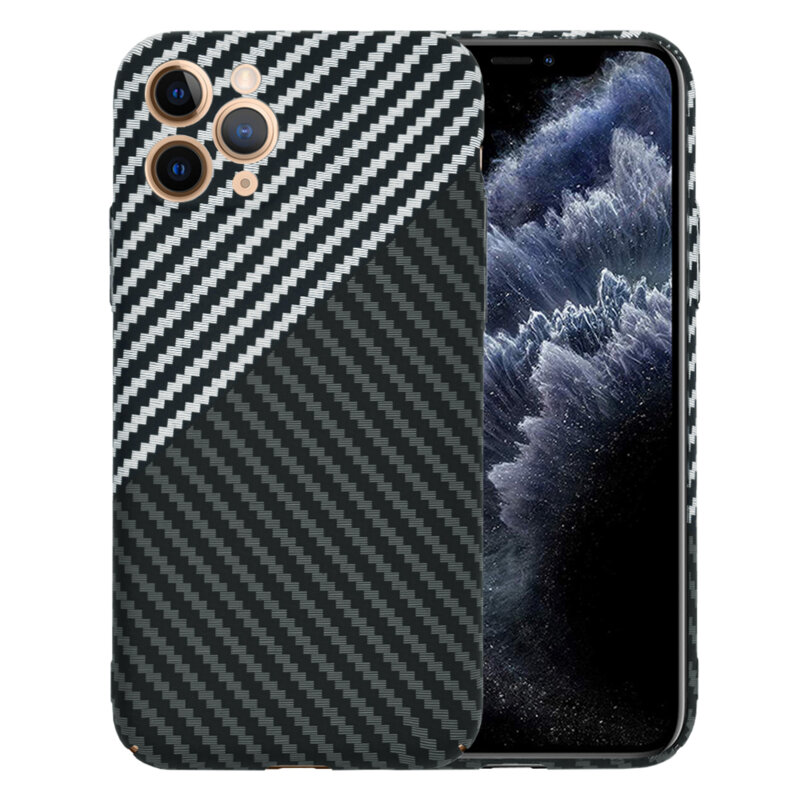 Husa iPhone 11 Pro Techsuit Carbonite FiberShell, gri