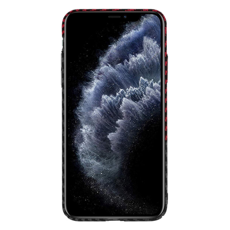 Husa iPhone 11 Pro Max Techsuit Carbonite FiberShell, rosu inchis