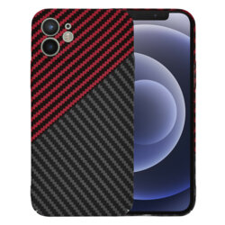 Husa iPhone 12 Techsuit Carbonite FiberShell, rosu inchis