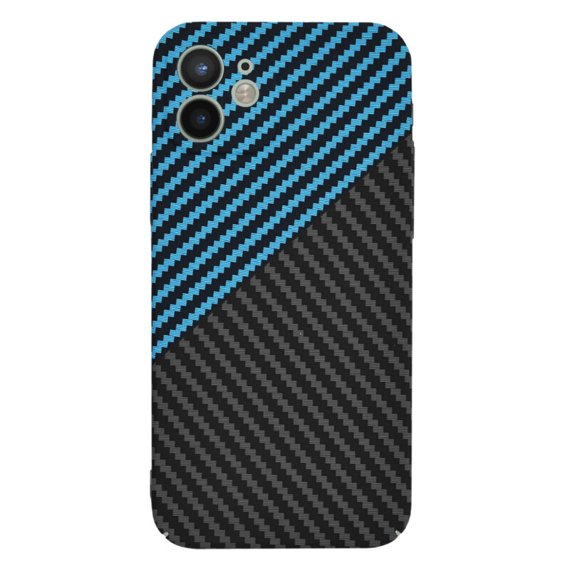 Husa iPhone 12 Techsuit Carbonite FiberShell, bleu