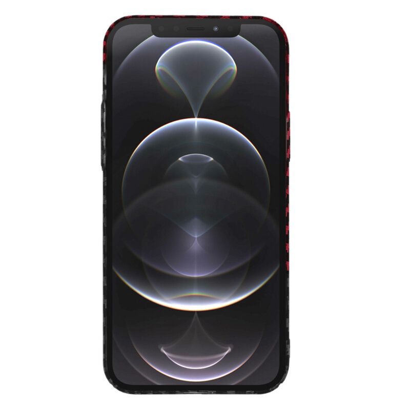 Husa iPhone 12 Pro Techsuit Carbonite FiberShell, rosu inchis