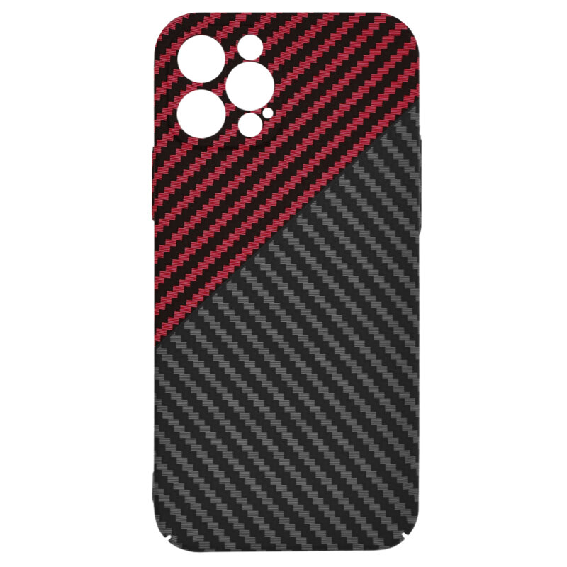Husa iPhone 12 Pro Techsuit Carbonite FiberShell, rosu inchis
