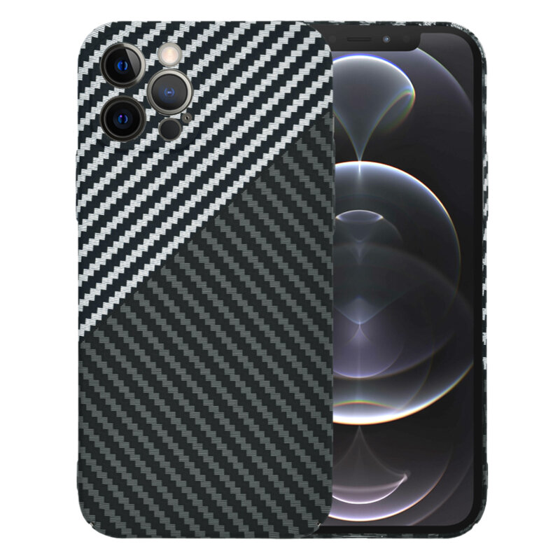 Husa iPhone 12 Pro Techsuit Carbonite FiberShell, gri