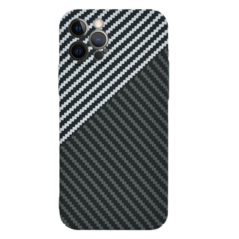 Husa iPhone 12 Pro Techsuit Carbonite FiberShell, gri