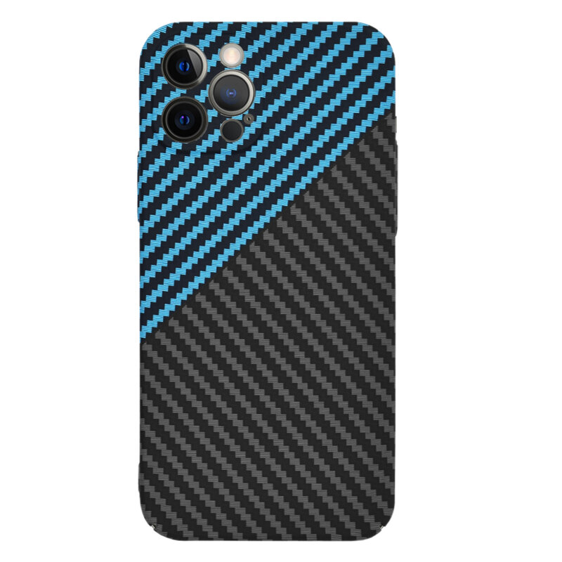 Husa iPhone 12 Pro Techsuit Carbonite FiberShell, bleu