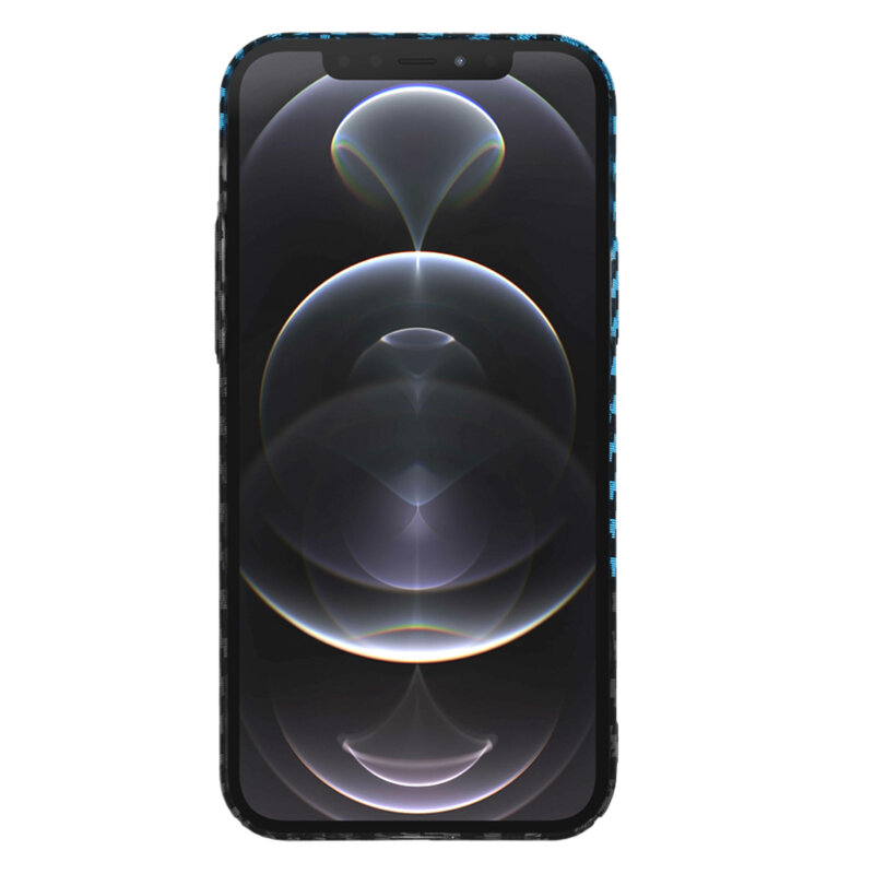 Husa iPhone 12 Pro Techsuit Carbonite FiberShell, bleu