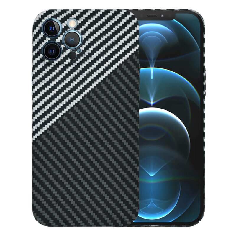 Husa iPhone 12 Pro Max Techsuit Carbonite FiberShell, gri