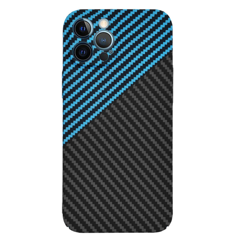 Husa iPhone 12 Pro Max Techsuit Carbonite FiberShell, bleu
