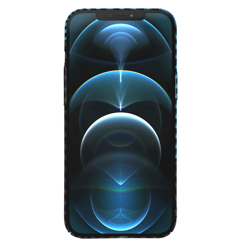 Husa iPhone 12 Pro Max Techsuit Carbonite FiberShell, bleu