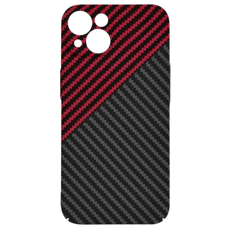 Husa iPhone 13 Techsuit Carbonite FiberShell, rosu inchis