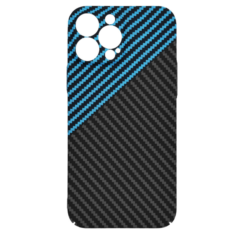 Husa iPhone 13 Pro Max Techsuit Carbonite FiberShell, bleu
