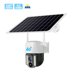 Camera de supraveghere 4G cu panou solar Wi-Fi Techsuit, alb