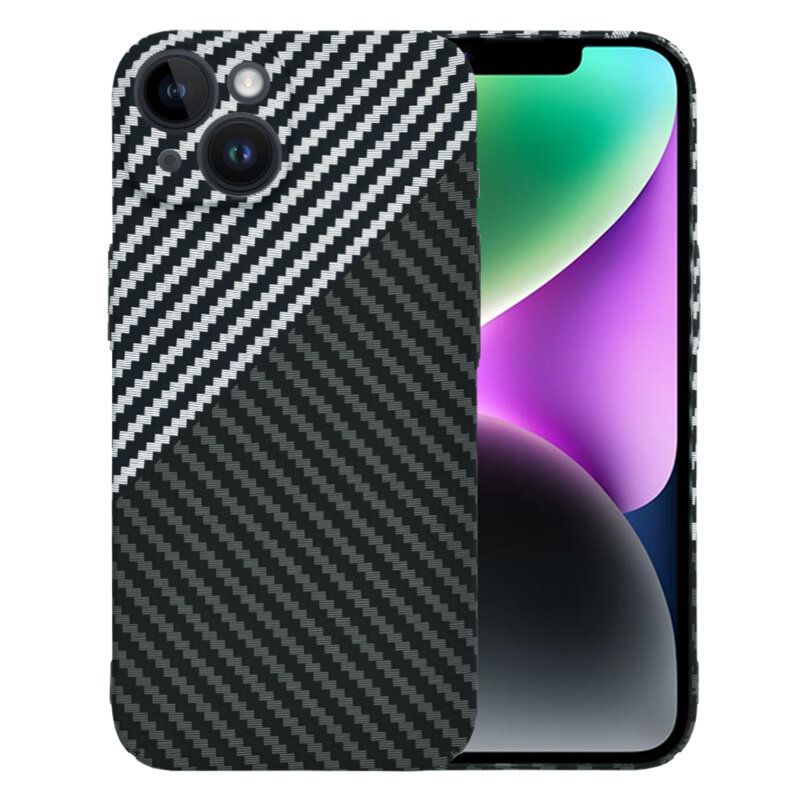 Husa iPhone 14 Techsuit Carbonite FiberShell, gri